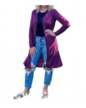 DM Merchandising Coastal Stripe Cardigan - Blue