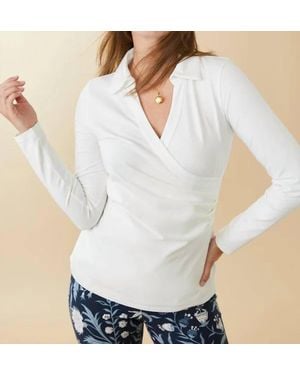 spartina 449 Edeline Wrap Top Long Sleeve - White