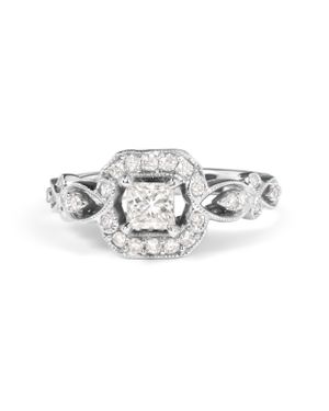 Haus of Brilliance 14K Diamond 3/4 Cttw Diamond Halo Style And Woven Shank Engagement Ring - Metallic