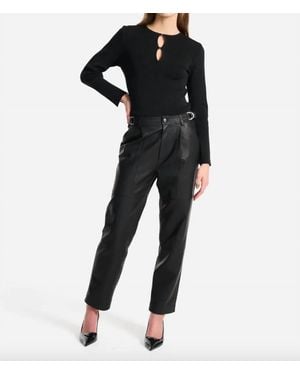 ENA PELLY Hazel Buckled Leather Pant - Black