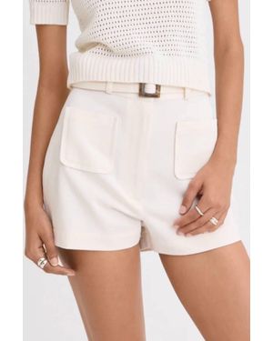 Matthew Bruch Belted Pocket Short - White