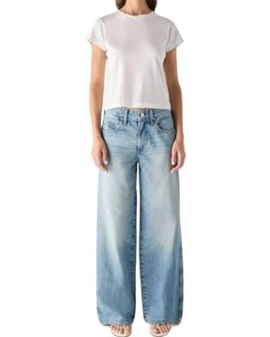 Amo Denim Kira Mid Rise Wide Leg Jeans - Blue