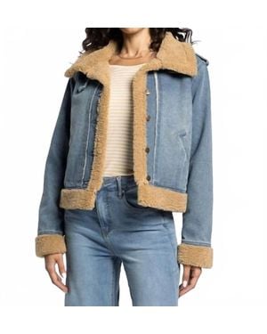 Thread & Supply Henrietta Denim Sherpa Jacket - Blue