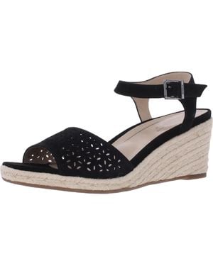 Vionic Ariel Suede Perforated Wedges - Black