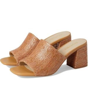 Seychelles Adapt Sandaltan Raffia Slip On Square Toe Block Heel Zap426 - Brown