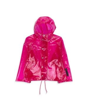 Acne Studios Hooded Transparent Raincoat - Pink