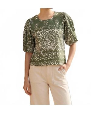 Fifteen Twenty Rosie Puff Sleeve Top - Green