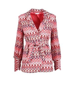 Motel Metallic Zigzag Pattern Jacket With Tailored Fit