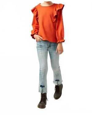 Hayden LA Ruffle Long Sleeve Top - Orange