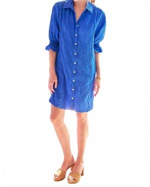 Finley Miller Textured Jacquard Dress - Blue