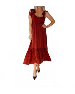 Blu Pepper Cassidy Ruffle Midi Dress - Red