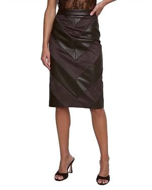 L'Agence Erma Patchwork Skirt - Black