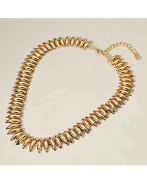 Fashnzfab Edgy Metal Spike Link Necklace - Metallic