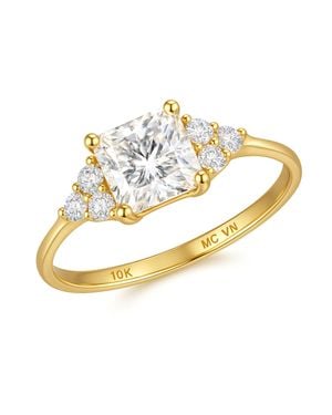 MAX + STONE 10K Princess Cut 2 Carat Cubic Zirconia Ring - Metallic