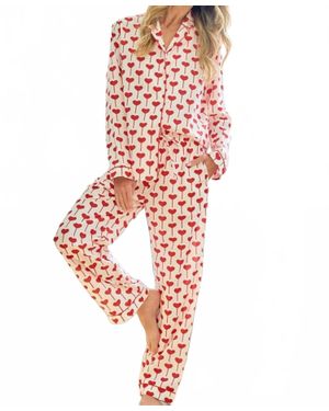 First Love Love Me When I'M Sleeping Jammies - Red