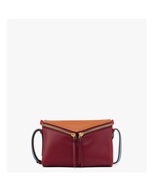 MCM Diamant 3D Leather Shoulder Bag - Red