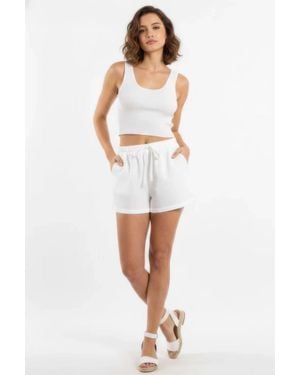 TRUEDAMES Essential Cotton Comfort Shorts - White