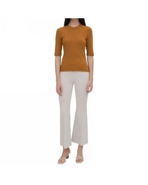 Rosetta Getty Cropped Sleeve T-Shirt - Brown