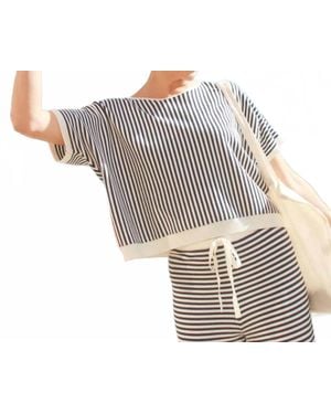 Splendid Christa Stripe Sweater - Gray