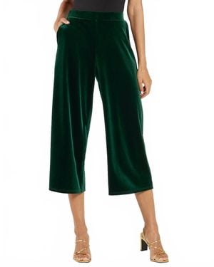 Marie Oliver Velvet Wide Leg Pants - Green