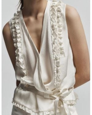 Saint Art Ryan Silk Wrap Top - White