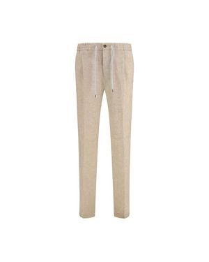 PT Torino Linen Casual Pants - Natural