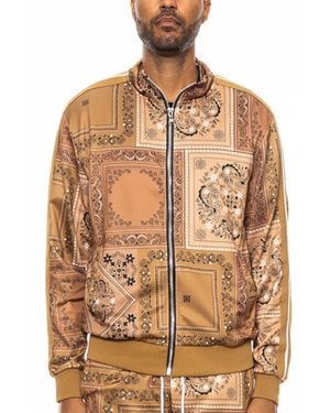TRUEDAMES Paisley Bandana Track Jacket - Brown