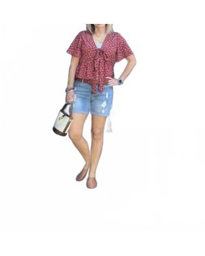 Mccolin Summer Short Sleeve Top - Blue