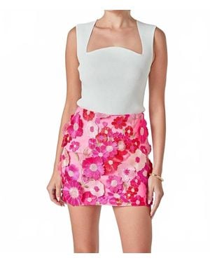 Endless Rose Floral Embroidered Skirt