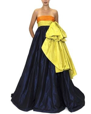 Reem Acra Taffeta Ball Gown - Blue