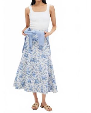 Tuckernuck Forget Me Not Floral Brynn Skirt - Blue