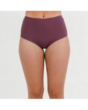 Calypsa Full Coverage High Waisted Bikini Bottom - Purple