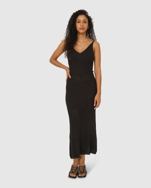 Belle & Bloom Sweet Nothings Midi Knitted Dress - Black