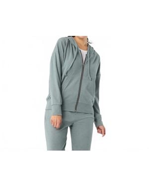 Coco + Carmen Weekend Brushed Long Sleeve Full Zip Hoodie - Gray