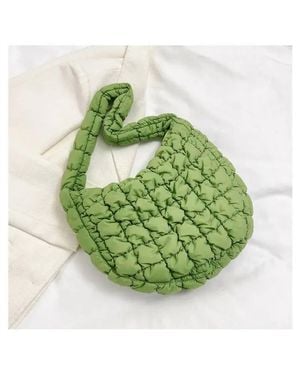 sweet cherry Puffer Solid Color Tote Bag - Green