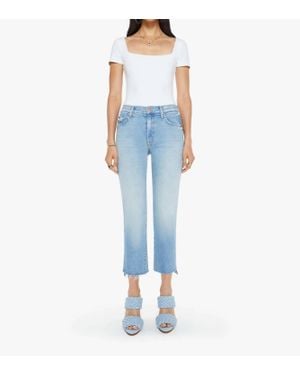 Mother The Insider Crop Step Fray - Blue