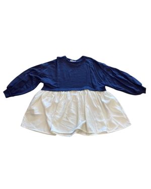 Bucketlist Mix Media Sweatshirt Dress - Blue