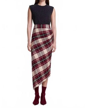 Smythe Asymmetrical Midi-Length Skirt - Red