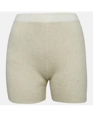 Jacquemus Cream Textured Rib Kit Shorts - Natural