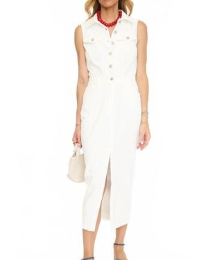 English Factory Sleeveless Maxi Denim Dress - White