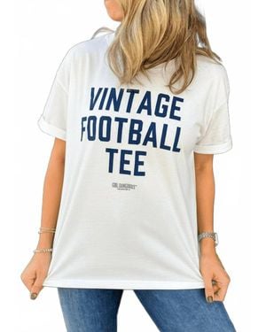 Girl Dangerous Vintage Football Tee - White