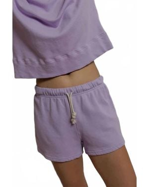 PERFECTWHITETEE Layla French Terry Sweatshort - Purple