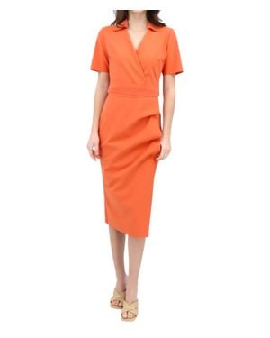 Chiara Boni Ruffle Cocktail Dress - Orange