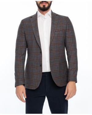 VELLAPAIS Marion Regular Fit Plaid Sport Coat - Blue