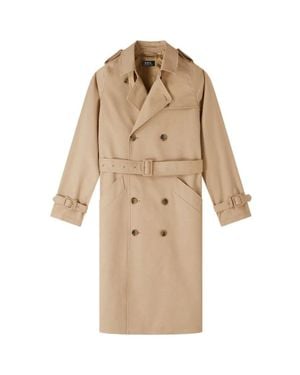 A.P.C. Waterproof Cotton Gabardine Trench Coat - Natural
