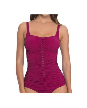 Gottex Shirred Tankini Top - Purple