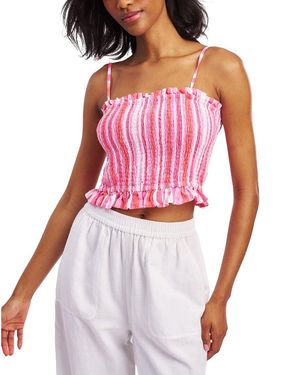 Roberta Roller Rabbit Painted Stripe Hali Linen Top - Red