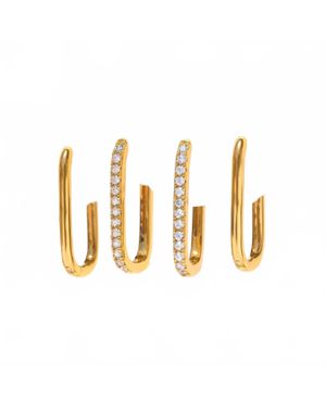 Girls Crew Duet Hoop Earrings Set - Metallic