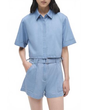 Jonathan Simkhai Lourie Belted Shorts - Blue