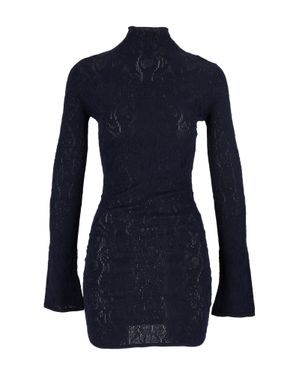 Dondup Fitted Floral Lace Mini Dress - Blue